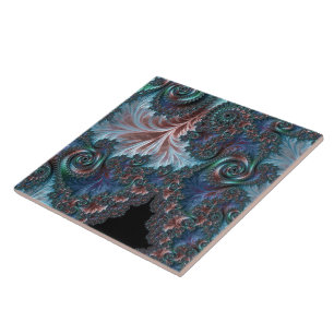 Azulejo De Cerâmica Groovy Colorful Boho Hippie Mandelbrot Fractal Art