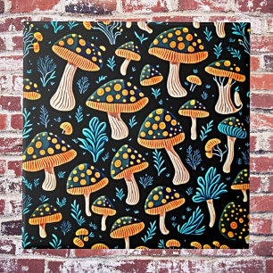 Azulejo de cerâmica Groovy Retro Mushroom