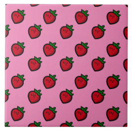 Azulejo De Cerâmica Groselhas de Cartoon Vermelho Cinto para Vegetaria