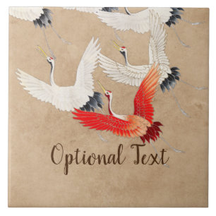 Azulejo De Cerâmica Gruas voadoras japonesas