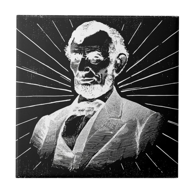 Azulejo De Cerâmica grunge abraham lincoln (Frente)