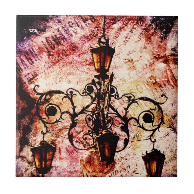 Azulejo De Cerâmica Grunge Rosa claro Plaza (Frente)