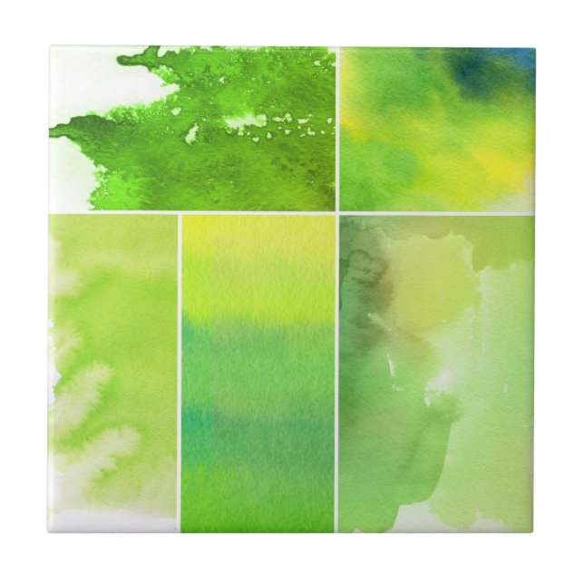 Azulejo De Cerâmica Grupo de abstrato da aguarela pintado mão (Frente)