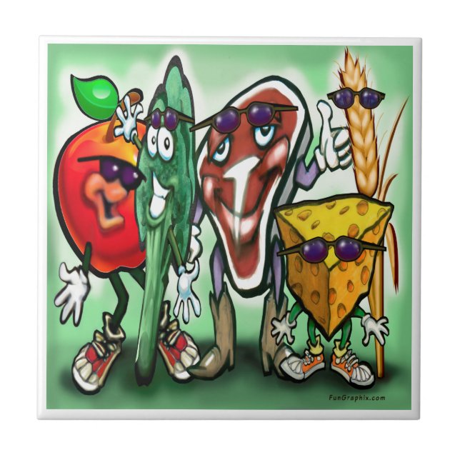 Azulejo De Cerâmica Grupos de comidas (Frente)