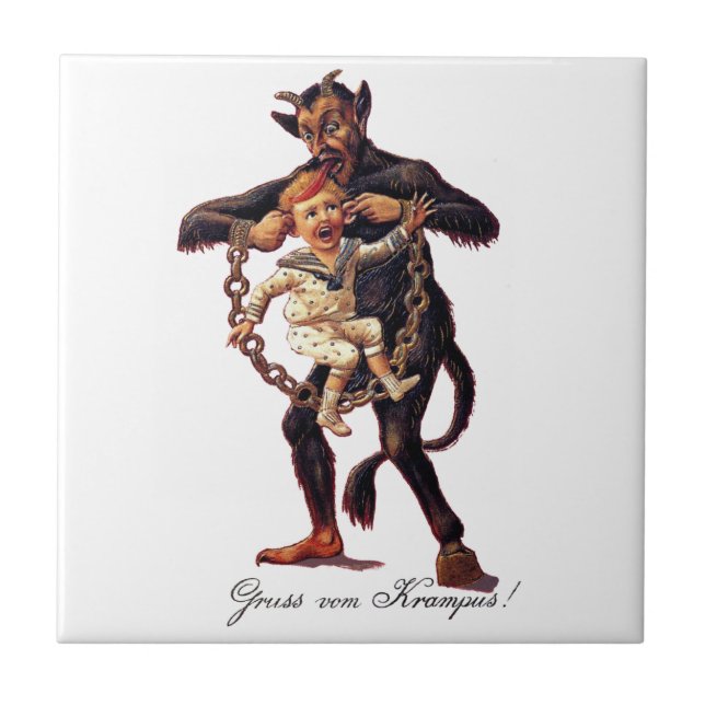 Azulejo De Cerâmica Gruss Vom (Saudações De Krampus) (Frente)