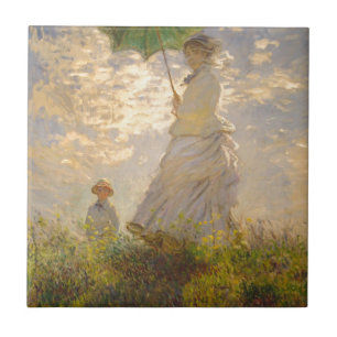 Azulejo De Cerâmica Guarda-chuva de //do passeio do La de Claude Monet