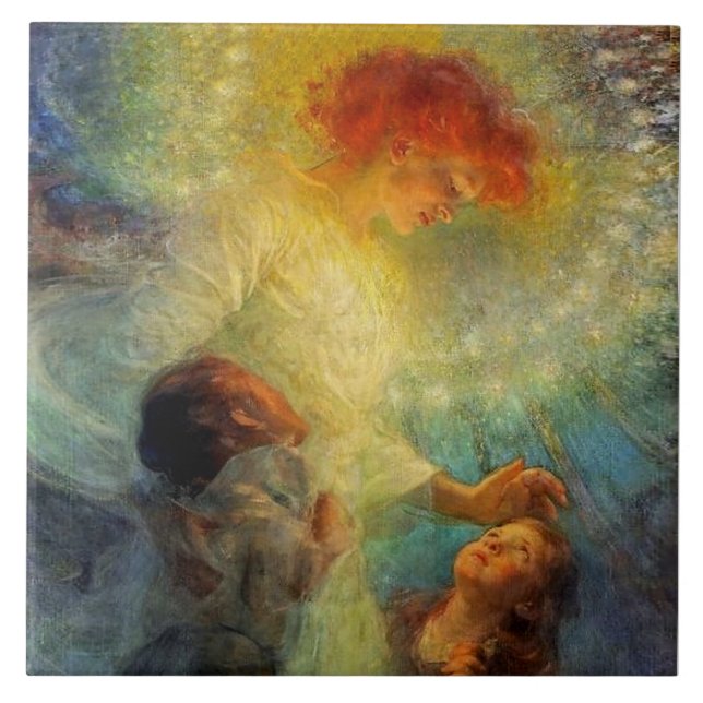 Azulejo De Cerâmica “Guardian Angel” by Franz Dvorak (Frente)