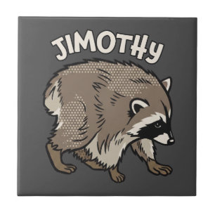 Azulejo De Cerâmica Guaxinim de estilo cômico Jimothy Animal