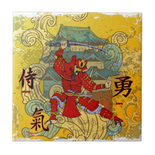 Azulejo De Cerâmica Guerreiro do samurai