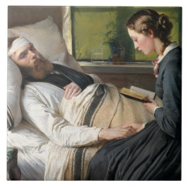 Azulejo De Cerâmica Guerreiro ferido (por Elisabeth Jerichau-Baumann)