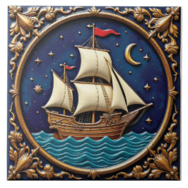 Azulejo De Cerâmica Guia da Lua dos Marinheiros