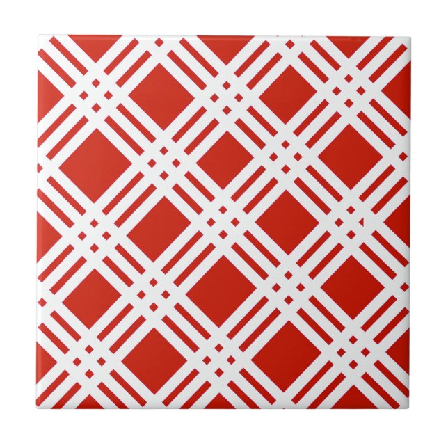 Azulejo De Cerâmica Guingão vermelho e branco (Frente)