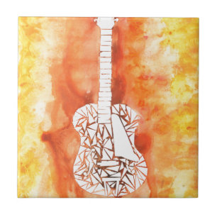 Azulejo De Cerâmica Guitarra do mosaico