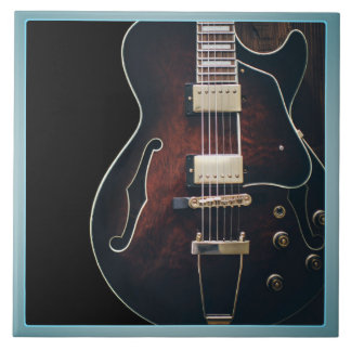 Azulejo De Cerâmica Guitarra Elétrica em Preto
