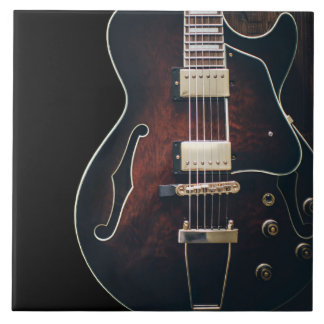Azulejo De Cerâmica Guitarra Elétrica em Preto