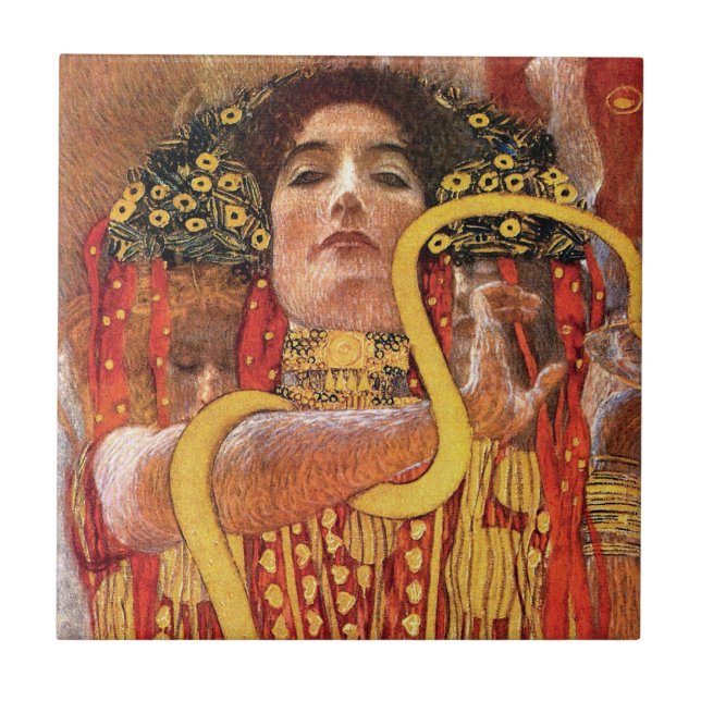 Azulejo De Cerâmica Gustav Klimt - Deusa Médica de Higieia (Frente)