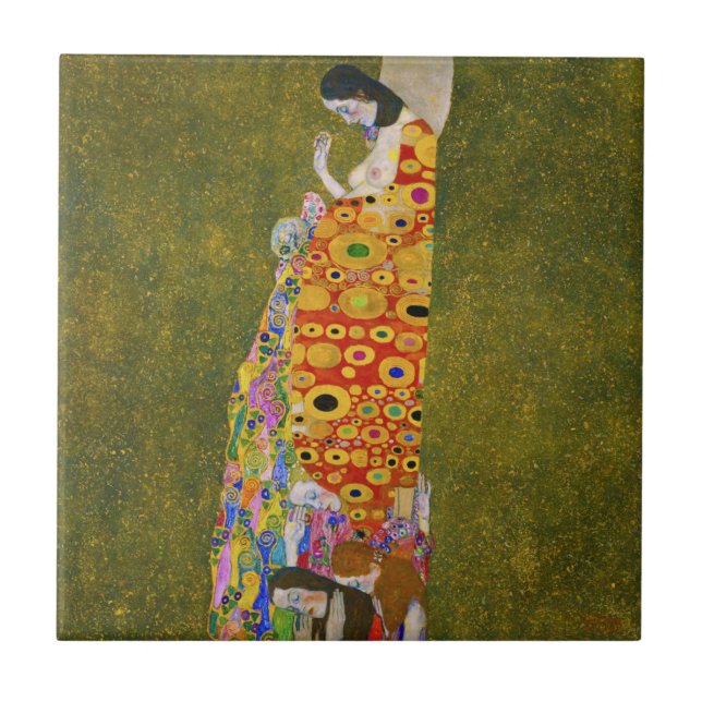 Azulejo De Cerâmica Gustav Klimt - Esperança II (Frente)
