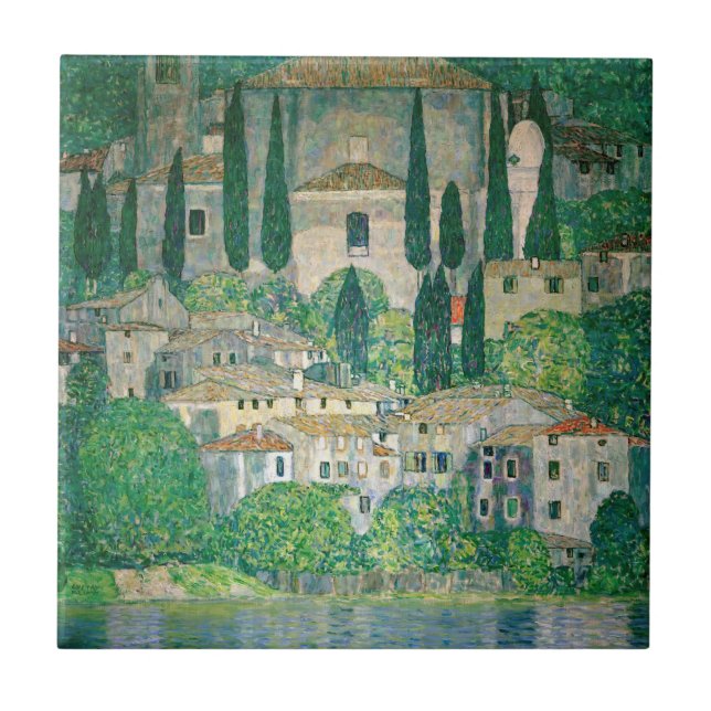 Azulejo De Cerâmica Gustav Klimt - Igreja em Cassone (Frente)