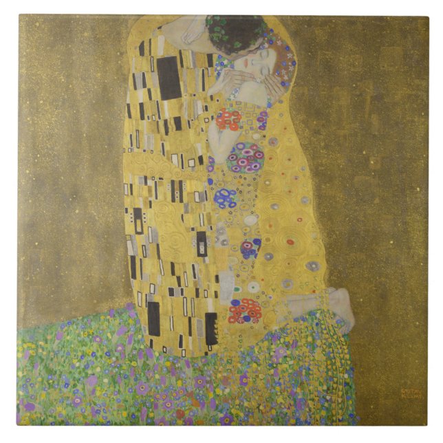 Azulejo De Cerâmica Gustav Klimt O Beijo (Frente)
