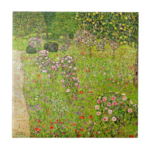 Azulejo De Cerâmica Gustav Klimt Orchard com Rosas