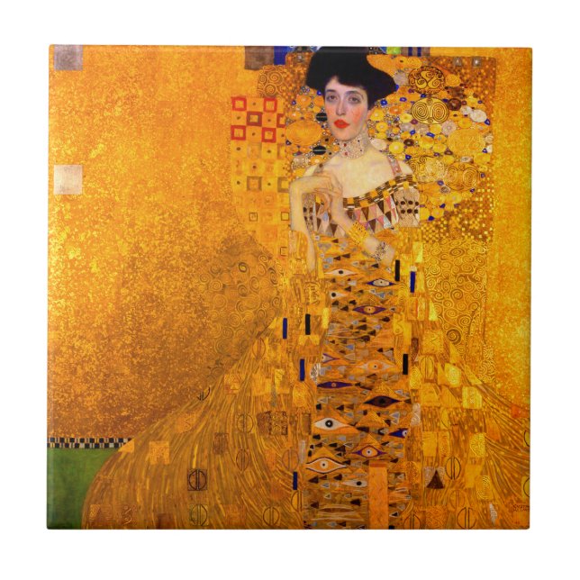 Azulejo De Cerâmica Gustav Klimt Retrato de Adele Bloch Bauer (Frente)