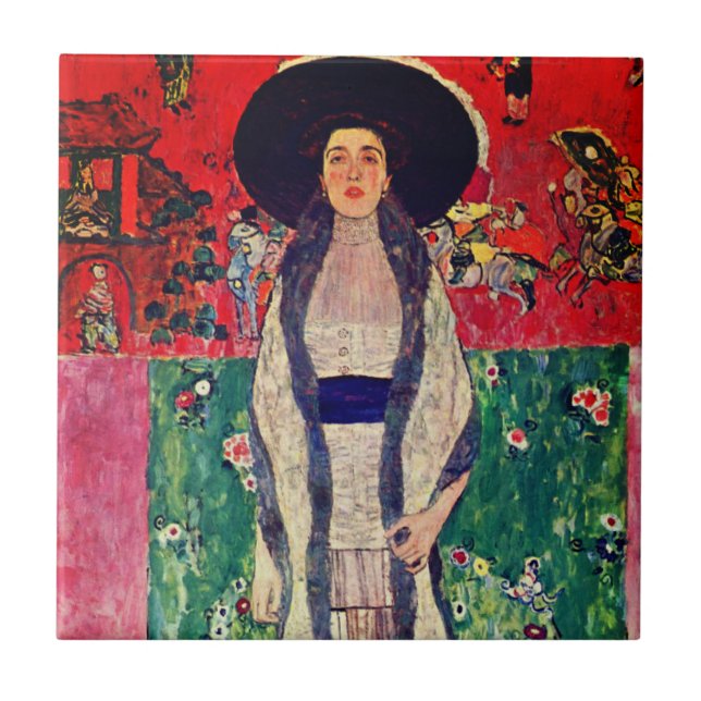 Azulejo De Cerâmica Gustav Klimt Retrato de Adele Bloch-Bauer II (Frente)