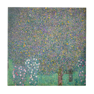 Azulejo De Cerâmica Gustav Klimt - Rosebushes debaixo das Árvores
