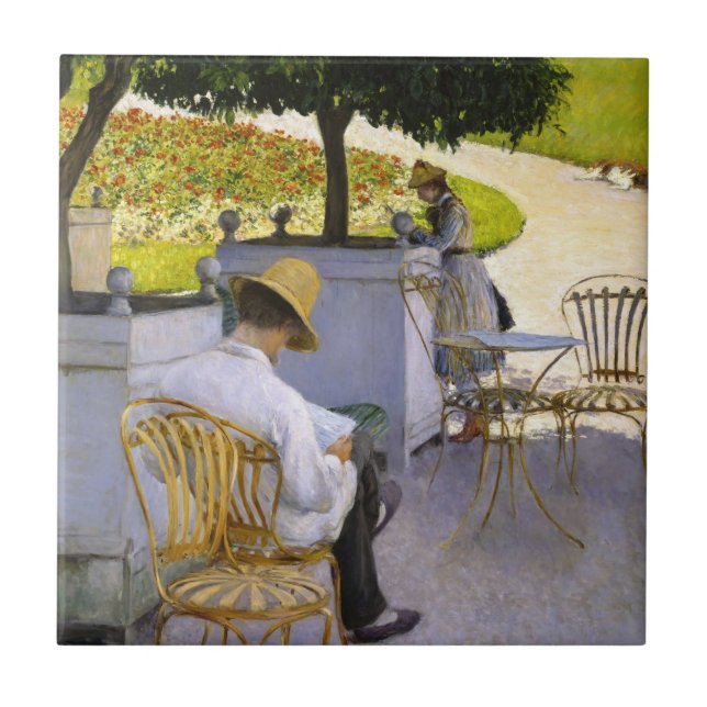 Azulejo De Cerâmica Gustave Caillebotte - As Árvores Laranja (Frente)