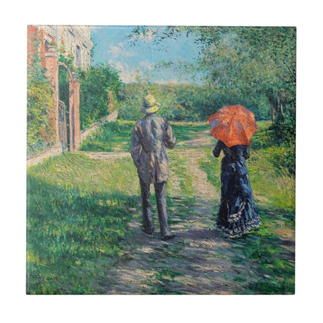Azulejo De Cerâmica Gustave Caillebotte - O Caminho Uphill (Frente)