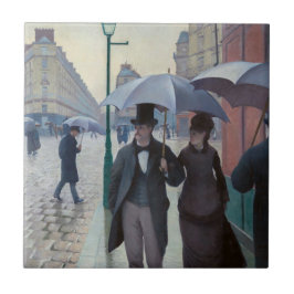 Azulejo De Cerâmica Gustave Caillebotte - Rua de Paris; Dia Chuvoso