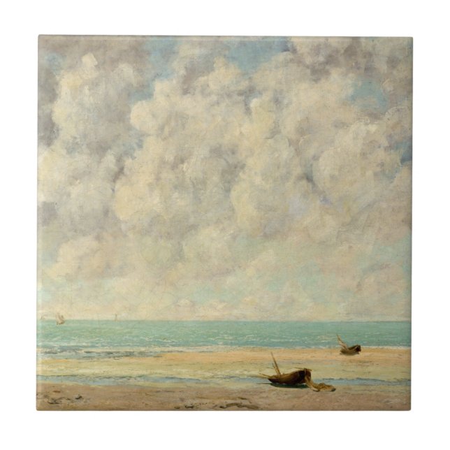 Azulejo De Cerâmica Gustave Courbet | o mar calmo (Frente)