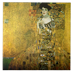 Azulejo De Cerâmica Gustavo Klimt a senhora dourada Cerâmica