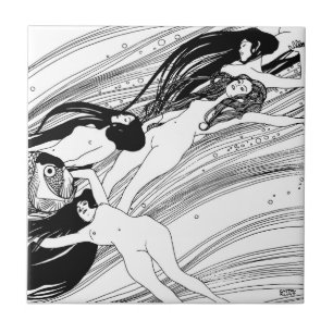 Azulejo De Cerâmica Gustavo Klimt - arte japonesa surreal do sangue