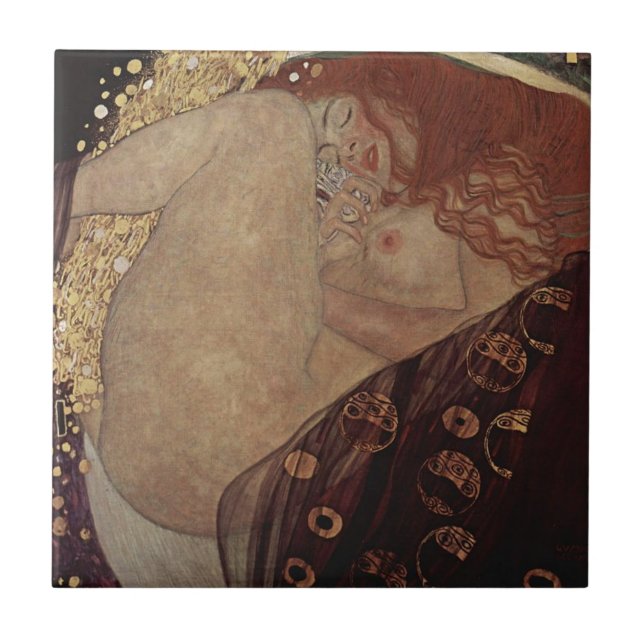 Azulejo De Cerâmica Gustavo Klimt - Danae - trabalhos de arte bonitos (Frente)