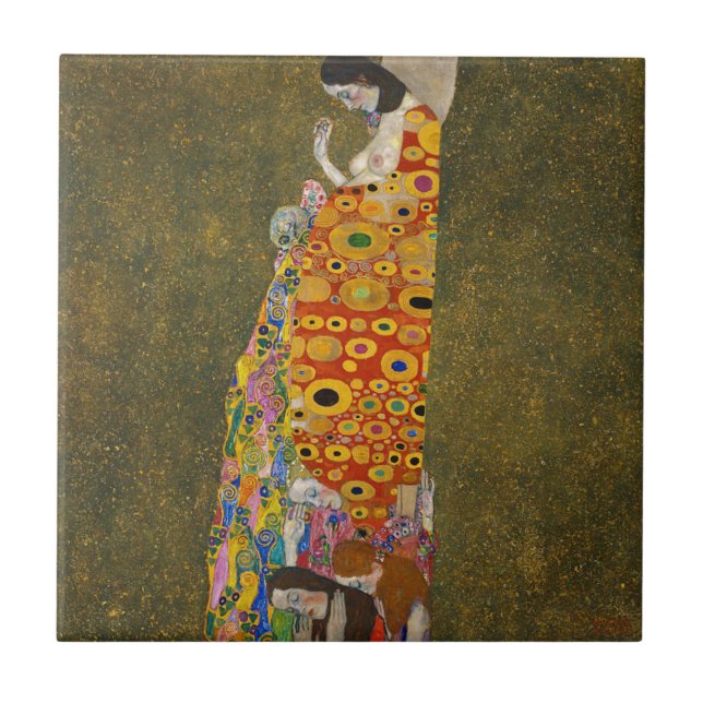 Azulejo De Cerâmica Gustavo Klimt - esperança II - trabalhos de arte (Frente)