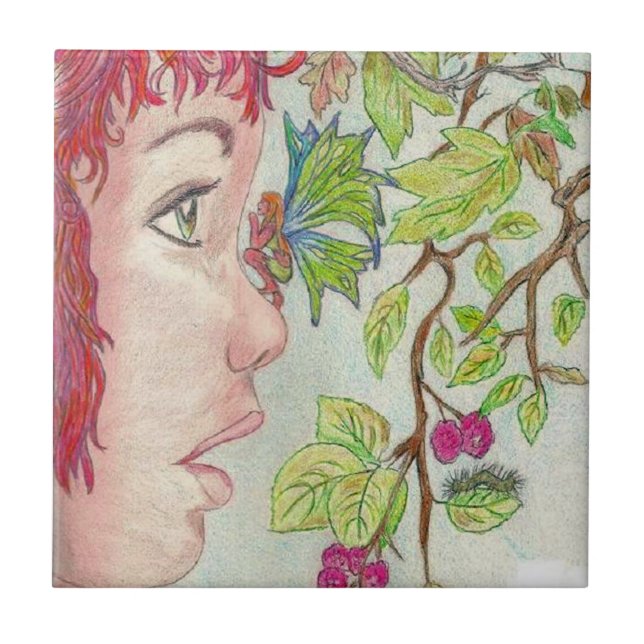 Azulejo De Cerâmica Há um fiary em meu nariz (Frente)