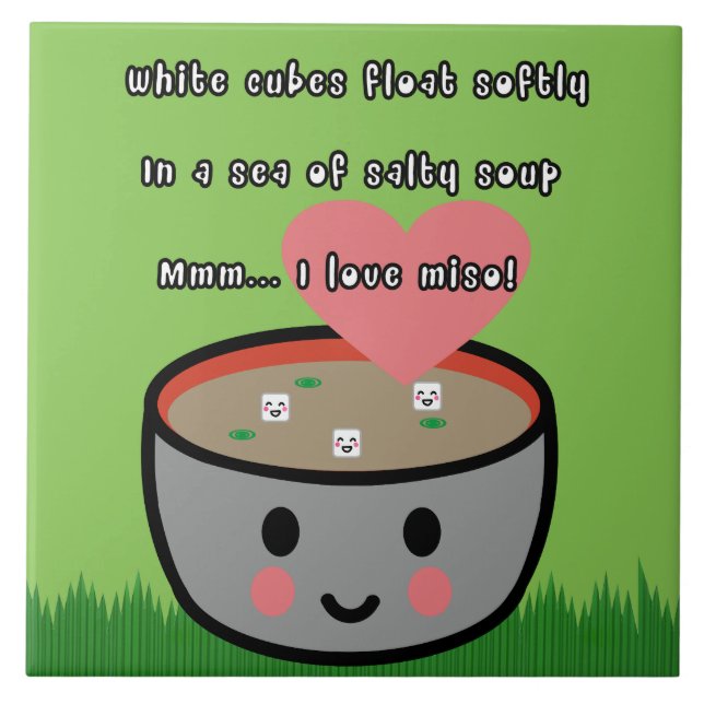 Azulejo De Cerâmica Haicais da sopa de Miso (Frente)