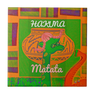 Azulejo De Cerâmica Hakuna Giraffe Art Impressão