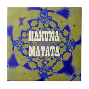Azulejo De Cerâmica Hakuna Matata Linda e feminina africana A