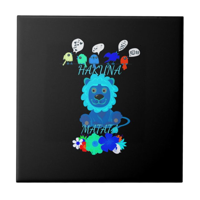 Azulejo De Cerâmica Hakuna Matata Lion Art Impressão (Frente)