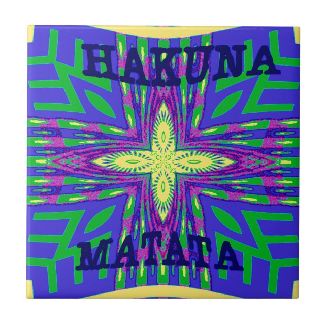 Azulejo De Cerâmica Hakuna matata Mombasa Kanga (Frente)