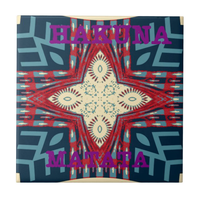 Azulejo De Cerâmica Hakuna Matata Text Hope Abstrato (Frente)