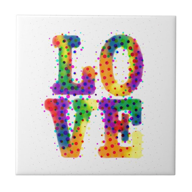 Azulejo De Cerâmica Halftone Love (Frente)