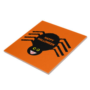 Azulejo De Cerâmica Halloween Black Spider TileHa