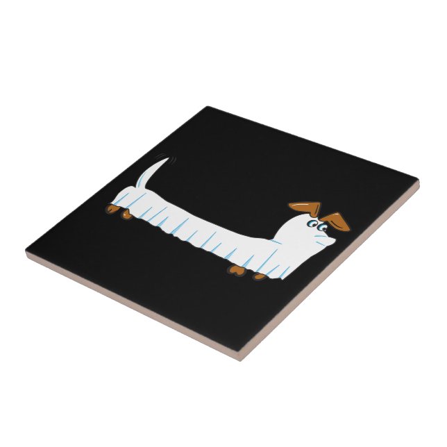 Azulejo De Cerâmica Halloween Dachshund (Lateral)