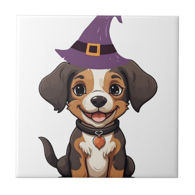 Azulejo De Cerâmica Halloween Dog  (Frente)