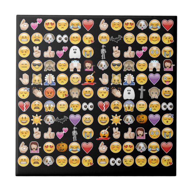 Azulejo De Cerâmica halloween emoji (Frente)