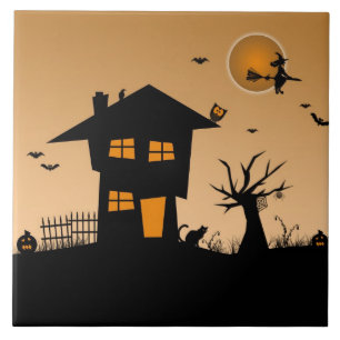 Azulejo De Cerâmica Halloween Haunted House