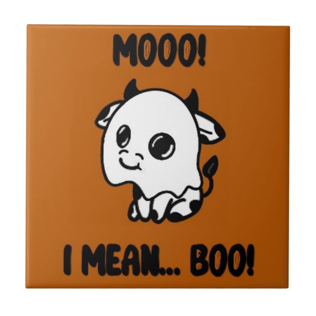 Azulejo De Cerâmica Halloween koe spook tegeltje (Frente)