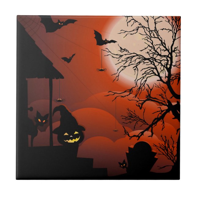 Azulejo De Cerâmica Halloween Malody Moonlight Nightare (Frente)